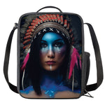 Native Indian Woman Portrait Print Crossbody Lunch Bag