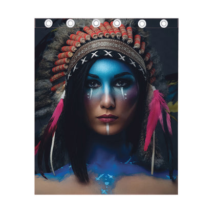 Native Indian Woman Portrait Print Curtain