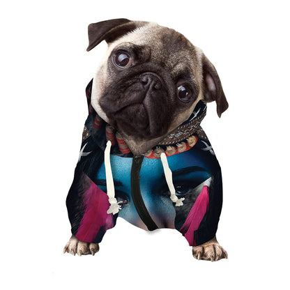 Native Indian Woman Portrait Print Dog Zip Up Hoodie