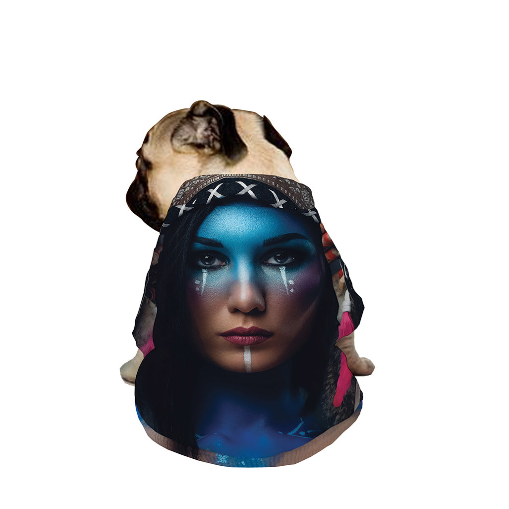 Native Indian Woman Portrait Print Dog Zip Up Jacket