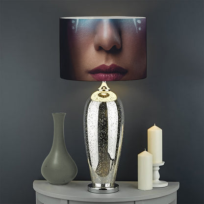 Native Indian Woman Portrait Print Drum Lamp Shade