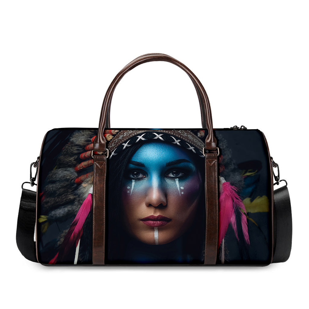 Native Indian Woman Portrait Print Duffle Bag