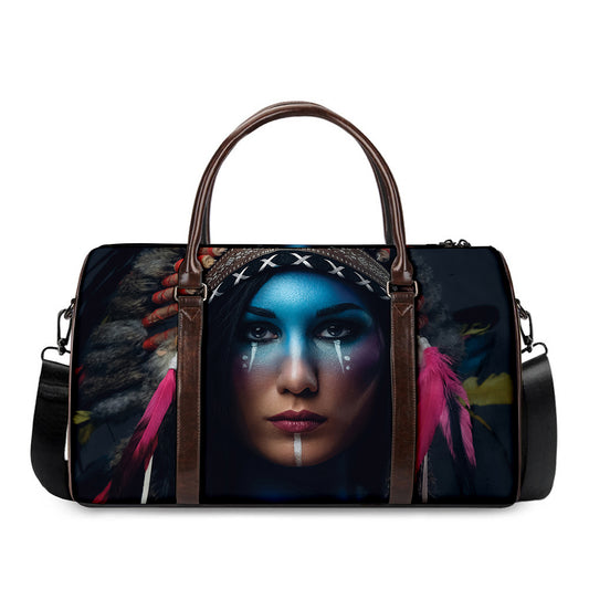 Native Indian Woman Portrait Print Duffle Bag