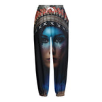 Native Indian Woman Portrait Print Fleece Lined Knit Pants