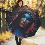 Native Indian Woman Portrait Print Foldable Umbrella