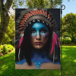 Native Indian Woman Portrait Print Garden Flag
