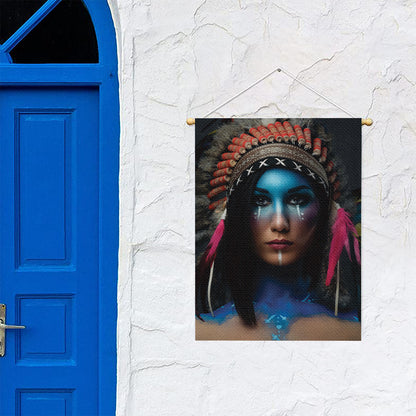 Native Indian Woman Portrait Print Garden Flag
