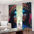 Native Indian Woman Portrait Print Grommet Curtains