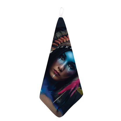Native Indian Woman Portrait Print Hand Towel