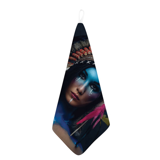 Native Indian Woman Portrait Print Hand Towel