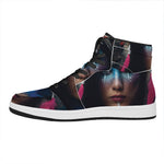 Native Indian Woman Portrait Print High Top Leather Sneakers