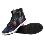 Native Indian Woman Portrait Print High Top Leather Sneakers