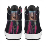 Native Indian Woman Portrait Print High Top Leather Sneakers