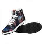 Native Indian Woman Portrait Print High Top Leather Sneakers