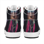 Native Indian Woman Portrait Print High Top Leather Sneakers