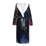 Native Indian Woman Portrait Print Hooded Bathrobe