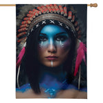 Native Indian Woman Portrait Print House Flag