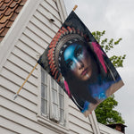 Native Indian Woman Portrait Print House Flag