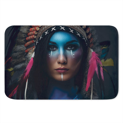 Native Indian Woman Portrait Print Indoor Door Mat