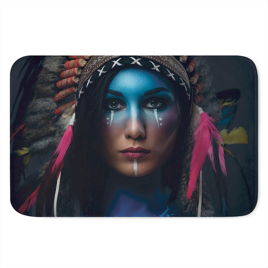 Native Indian Woman Portrait Print Indoor Door Mat