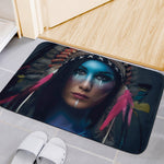 Native Indian Woman Portrait Print Indoor Door Mat