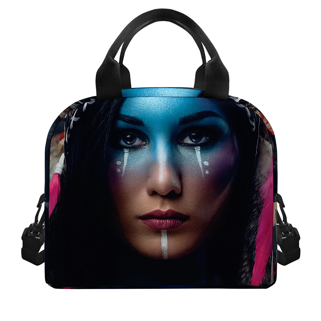 Native Indian Woman Portrait Print Insulated Lunch Bag