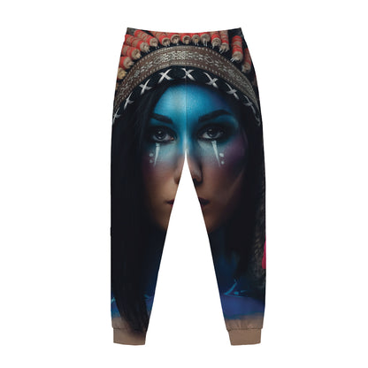 Native Indian Woman Portrait Print Jogger Pants