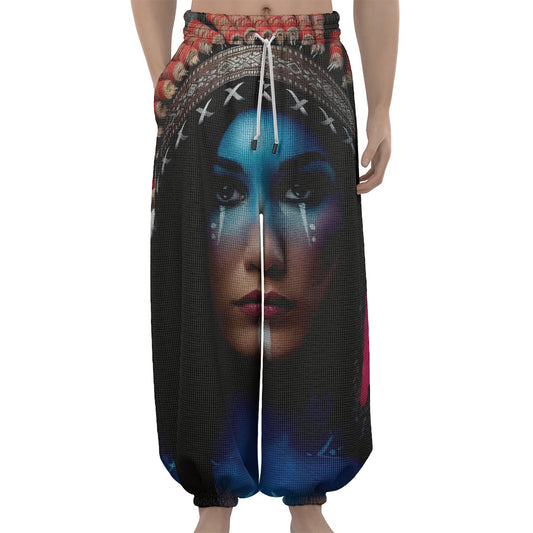 Native Indian Woman Portrait Print Lantern Pants