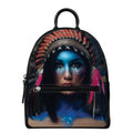 Native Indian Woman Portrait Print Leather Backpack