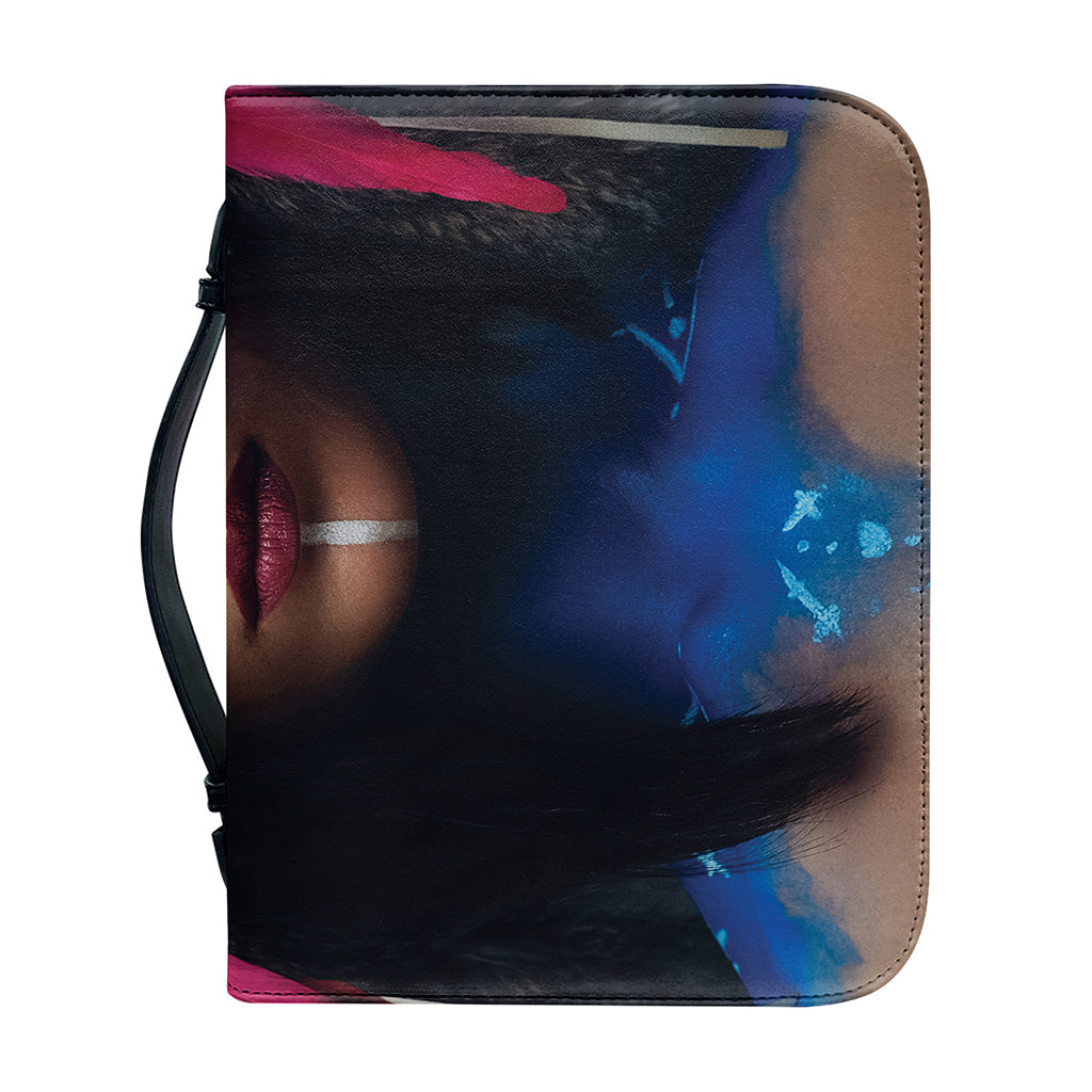 Native Indian Woman Portrait Print Leather Bible Cover