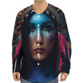 Native Indian Woman Portrait Print Long Sleeve Baseball Jersey