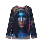 Native Indian Woman Portrait Print Long Sleeve Short Coat
