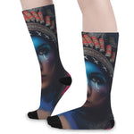 Native Indian Woman Portrait Print Long Socks