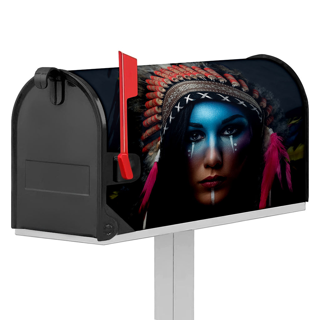 Native Indian Woman Portrait Print Mailbox Cover