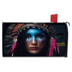 Native Indian Woman Portrait Print Mailbox Cover