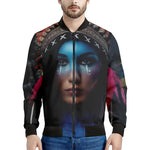 Native Indian Woman Portrait Print Men's Bomber Jacket