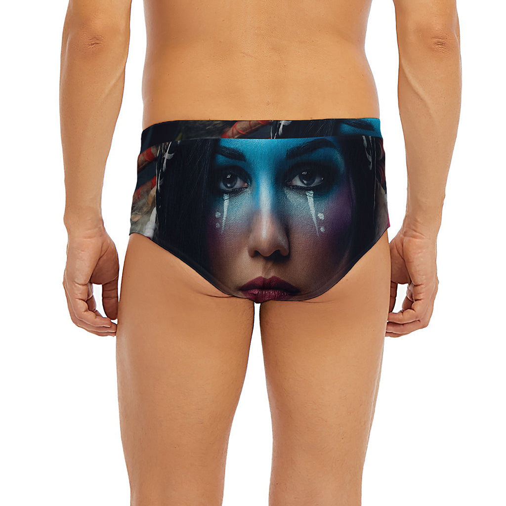 Native Indian Woman Portrait Print Men's Briefs