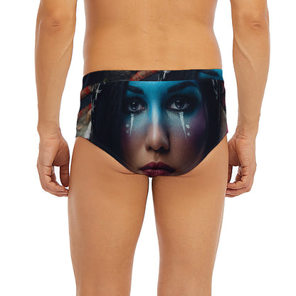 Native Indian Woman Portrait Print Men's Briefs
