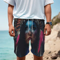 Native Indian Woman Portrait Print Men's Cargo Shorts