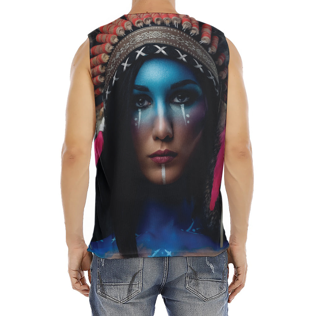 Native Indian Woman Portrait Print Men's Fitness Tank Top