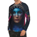 Native Indian Woman Portrait Print Men's Long Sleeve Rash Guard