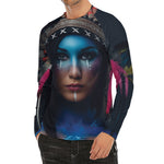 Native Indian Woman Portrait Print Men's Long Sleeve Rash Guard