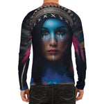 Native Indian Woman Portrait Print Men's Long Sleeve Rash Guard
