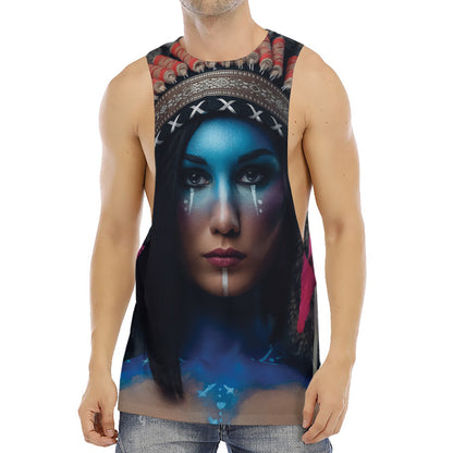 Native Indian Woman Portrait Print Men's Muscle Tank Top