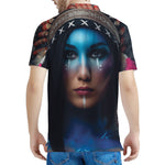 Native Indian Woman Portrait Print Men's Polo Shirt