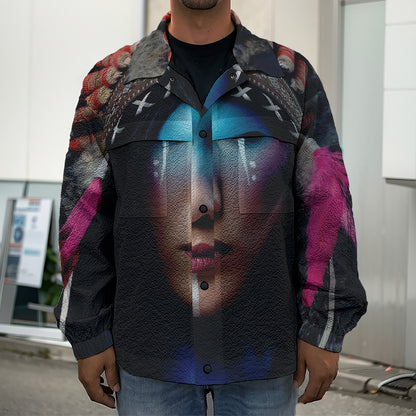 Native Indian Woman Portrait Print Men's Shirt Jacket