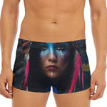 Native Indian Woman Portrait Print Men's Short Boxer Briefs