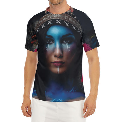 Native Indian Woman Portrait Print Men's Short Sleeve Rash Guard