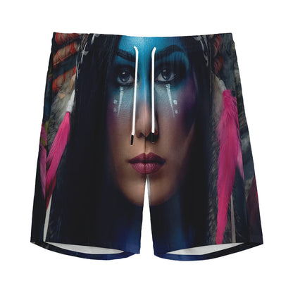 Native Indian Woman Portrait Print Men's Sports Shorts