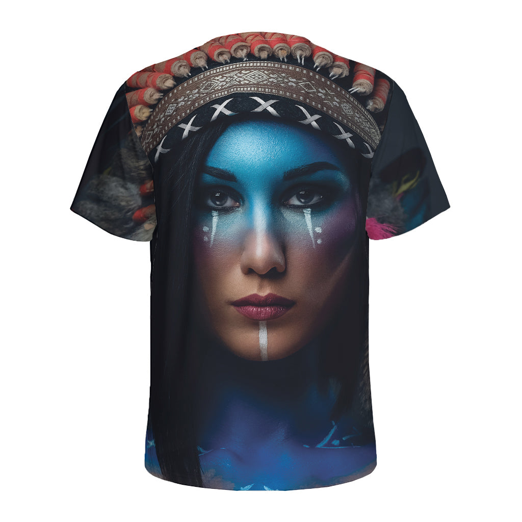 Native Indian Woman Portrait Print Men's Sports T-Shirt